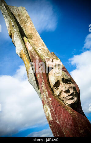 East Belfast Kunst im öffentlichen Raum Totempfahl Skulpturen Stockfoto