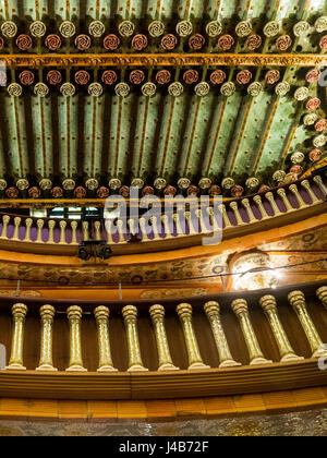 Innere des Palau De La Música Catalana, Barcelona Spanien. Stockfoto