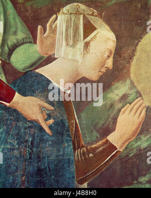 Piero, Arezzo, Anbetung der Holy Wood und den Treffen des Salomo und der Königin von Saba 04 Stockfoto