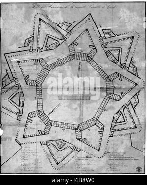 Plan Metselwerk Zitadelle Gent Stockfoto