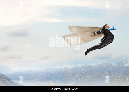 Fühlen sich frei und glücklich. Mixed-media Stockfoto