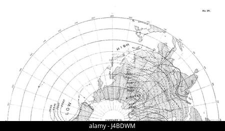 PSM V16 D456 Wetter Karte östlichen Hemisphäre 50 bis 130 Längengrad Stockfoto