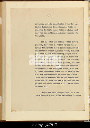 Politischen Testament von Adolf Hitler 1945 Seite 3 Stockfoto