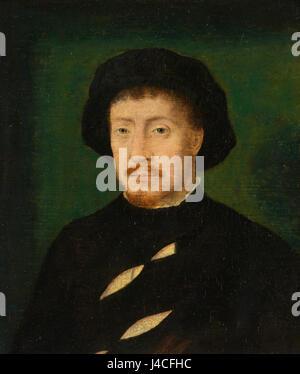 Dieses Porträt, das im Rijksmuseum mit Inventarnummer SK A 3294 untergebracht ist, zeigt einen nicht identifizierten Mann. Das Kunstwerk bietet Einblicke in die Porträtstile seiner Epoche. Stockfoto