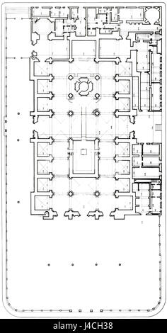 Plano Arq. De La Catedral de Puebla Stockfoto