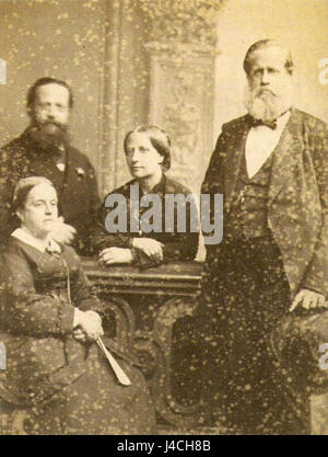 Pedro II. seiner Frau seine Schwester und Schwager Stockfoto