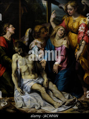 Ippolito Borguese (1568-1627). Italienischer Maler der Spätrenaissance. Pieta, 1603. Öl auf Leinwand. Nationales Museum von Capodimonte. Neapel. Italien. Stockfoto