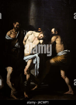 Caravaggio (1571-1610). Italienischer Maler. Barocke. Geißelung, 1607-1608. Nationales Museum von Capodimonte. Neapel. Italien. Stockfoto