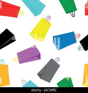 Shopping Bags Seamless Pattern. Stock Vektor