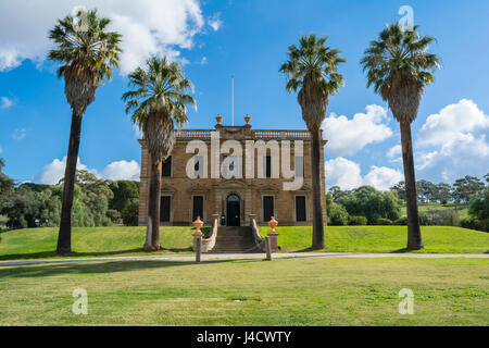 Martindale Hall, Mintaro, South Australia, Australien - 4. Juni 2016: Ausgestattet mit der Vorderansicht des historischen Martindale Hall Gebäude und Anlagen. Stockfoto