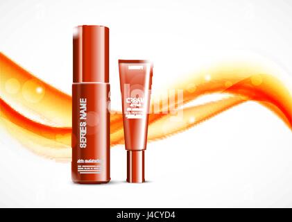 Schönheit Kosmetik Anzeigen-Vorlage Stock Vektor