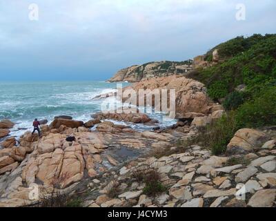 Panoramablick auf Shek O Beach auf Hong Kong Island - wandern-Paradies - Shek O ist ein am Strand Dorf auf der Südseite von Hong Kong Island. | weltweite Nutzung Stockfoto