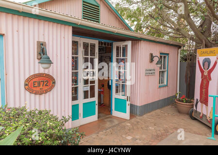 DARLING, Südafrika - 31. März 2017: das Restaurant und Kleinkunst Theater bei Evita Se Perron in Darling, einer Stadt im Bereich des Swartland der westlichen Stockfoto