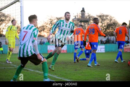 DOYLE DALE REILLY MOUSSI BLYTH SPARTANS V BLYTH SPARTANS V BIRMINGHAM CI CROFT PARK BLYTH ENGLAND 3. Januar 2015 Stockfoto