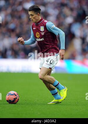 JACK GREALISH von ASTON VILLA ASTON VILLA V LIVERPOOL WEMBLEY Stadion LONDON ENGLAND 19. April 2015 Stockfoto