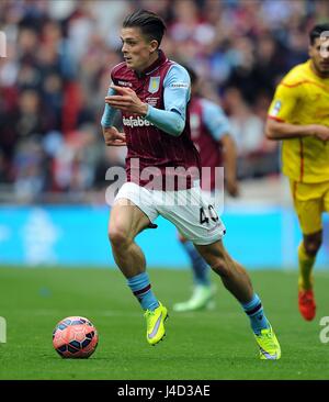 JACK GREALISH von ASTON VILLA ASTON VILLA V LIVERPOOL WEMBLEY Stadion LONDON ENGLAND 19. April 2015 Stockfoto