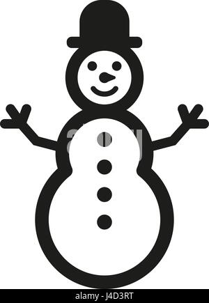Schneemann-Symbol. Neujahr und Weihnachten, Weihnachten, Winter-Symbol. Flaches Design. Lager - Vektor Stock Vektor