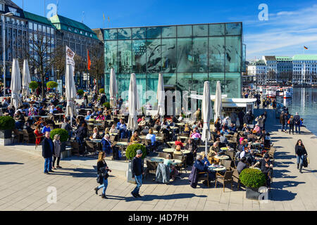 Jungfernstieg-Pavillon in der Alster-Anleger in Hamburg, Deutschland, Europa, Jungfernstieg-Pavillon bin Alsteranleger in Hamburg, Deutschland, Europa Stockfoto