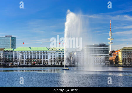 Hotel Fairmont vier Jahreszeiten in der Binnenalster in Hamburg, Deutschland, Europa, Hotel Fairmont Vier Jahreszeiten eine der Binnenalster in Hamburg, Deuts Stockfoto