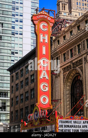 Chicago Theater, Chicago, Illinois, Vereinigte Staaten von Amerika, Nord Amerika, Chicago Theatre, Chicago, Illinois, USA, Nordamerika Stockfoto