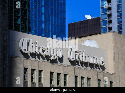 Chicago Tribune, Chicago, Illinois, USA, Nordamerika, Chicago Tribune, Chicago, Illinois, USA, Nordamerika Stockfoto