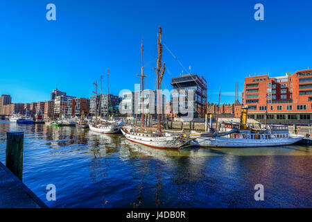 Sandy-Tor-Hafen in der Hafen City Hamburg, Deutschland, Europa, Sandtorhafen in der Hafencity von Hamburg, Deutschland, Europa Stockfoto