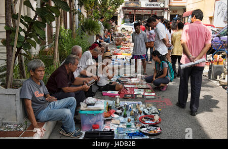 Straßenmarkt entlang Jonker Street, Malacca, Malaysia Stockfoto