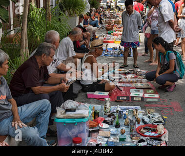 Straßenmarkt entlang Jonker Street, Malacca, Malaysia Stockfoto