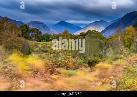 Cumbrian Landschaft in der Nähe von Nether Wasdale, Nationalpark Lake District, Cumbria, England, Vereinigtes Königreich, Europa. Stockfoto