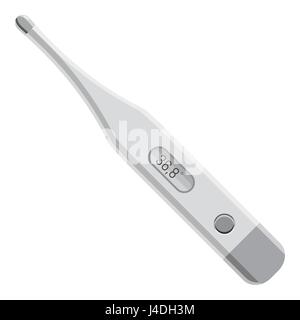 Elektronische Thermometer-Symbol, grauen Stil Monochrom Stock Vektor