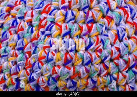 Die handgefertigten Wollstoffe in bunten Farben Stockfoto