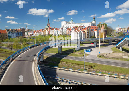 Szczecin / Panorama des historischen Teils der Stadt Stockfoto