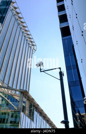 CCTV-Kamera im Bankenviertel "City of London, UK-Kamera in das Bankenviertel" City of London, UK Stockfoto