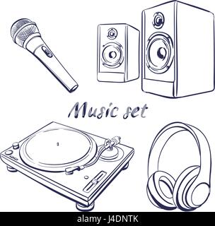 Symbolsatz Musik Stock Vektor