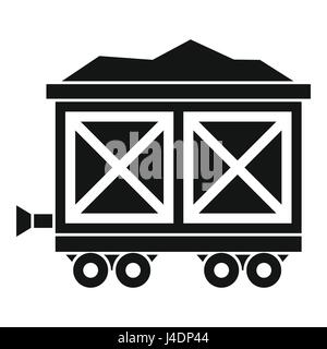 Warenkorb auf Rädern mit gold Symbol, einfachen Stil Stock Vektor