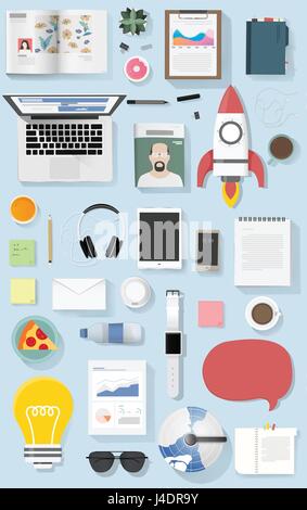 Symbolsatz Ausrüstung Lebensstil Vektorgrafik-Symbol Stock Vektor