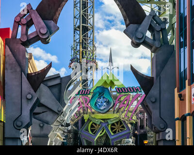 Marvel Super Hero Island, Islands of Adventure, Universal Studios Orlando ist ein Themenpark-Resort in Orlando, Florida. Stockfoto