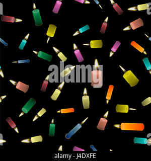 Farbige brennendes Wachs Kerzen nahtloses Muster Stockfoto