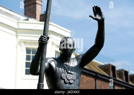 Steve Redgrave Statue, Higginson Park, Marlow, Buckinghamshire, England, UK Stockfoto