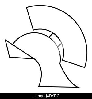 Gladiator Helmsymbol, Umriss-Stil Stock Vektor