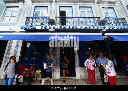 Die berühmte pasteis de belem Cafe und pastery Shop in Belem, Lissabon. Stockfoto