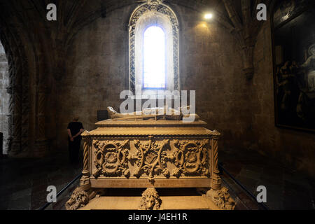 Grab von Vasco de Gama in das Jerónimos Kloster in Belem, Lissabon. Stockfoto
