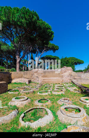 Rom - die monumentale archäologischen Park von Ostia Antica, die Ruinen des römischen Reiches. Stockfoto