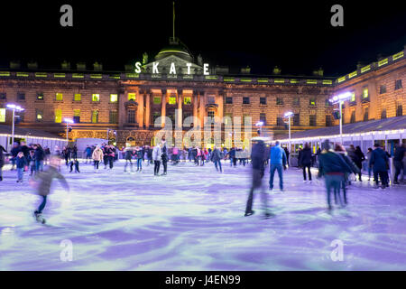 Eislaufen Sie, Somerset House, London, England, Vereinigtes Königreich, Europa Stockfoto