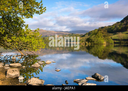 Frühlingsmorgen auf Rydal Wasser im Lake District, Cumbria, England UK Stockfoto