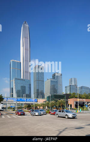 Ping An International Finance Centre, weltweit vierte höchste Gebäude im Jahr 2017 auf 600m, Futian, Shenzhen, Guangdong, China, Asien Stockfoto