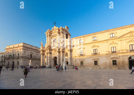 Die alte barocke Fassade der Cattedrale di San Nicola di Mira, Noto, UNESCO, Provinz von Syrakus, Sizilien, Italien Stockfoto