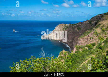 Blick über die Küste von Saba, Niederländische Antillen, West Indies, Karibik, Mittelamerika Stockfoto