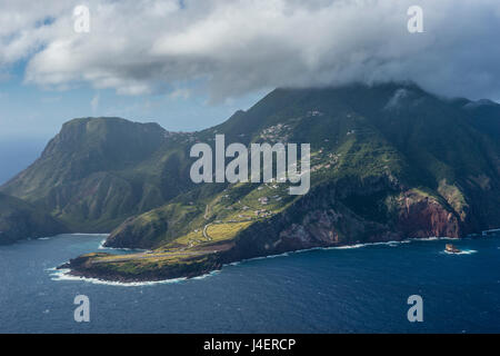 Luftaufnahmen von Saba, Niederländische Antillen, West Indies, Karibik, Mittelamerika Stockfoto