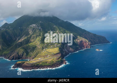 Luftaufnahmen von Saba, Niederländische Antillen, West Indies, Karibik, Mittelamerika Stockfoto